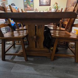 Wooden Dining Table 7ftX37inX2 1/2inch Rectangle Seats 8 People Sturdy Wood