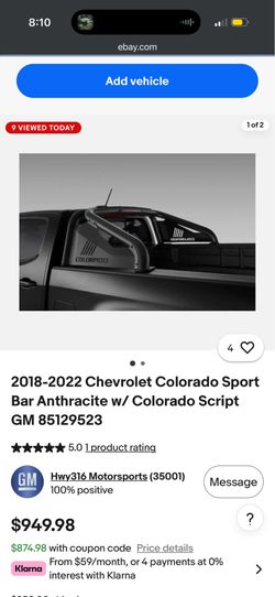 2018-2022 Chevy Colorado/ canyon GM sport Bar