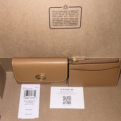 COACH brown wallet with detachable wallet / card holder