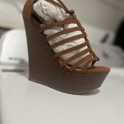 Cognac Wedges BRAND NEW 