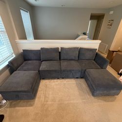 HONBAY Modular Sectional Couch - 7-piece, grey, storage seats