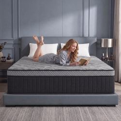 Queen 12" Hybrid Mattress – Medium Firm Memory Foam Pillow Top, Motion Isolation, Mattress in a Box