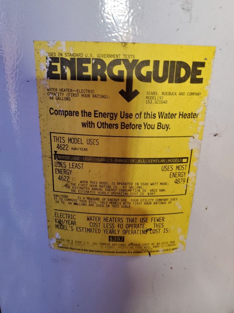 Kenmore Power Miser 12 55 Gal Electric Water Heater for Sale in