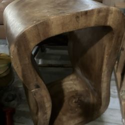 Mid-Century Wooden Side Table $35 