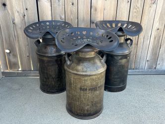 Metal milk can stools