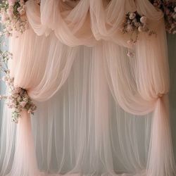 Tulle Baby Shower Wedding Decoration Curtain Chiffon 