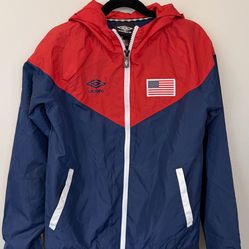 Boys Size 8/10 USA Flag Red Blue Jacket $5