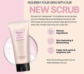 New Weilaiya Niacinamine Bright Smooth Body Scrub 200mL Remove body dead skin