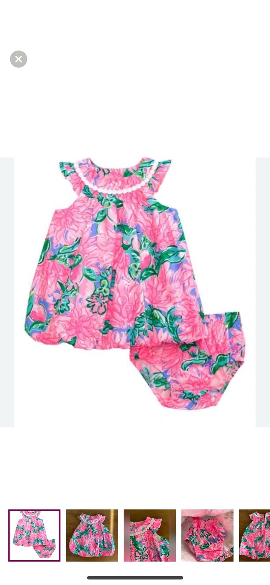Lilly Pulitzer Baby Paloma Bubble Dress Pink Floral Infant Sz 12-18m