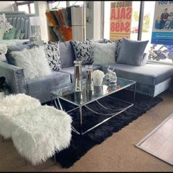 Beautiful Grey Sectional On Sale 