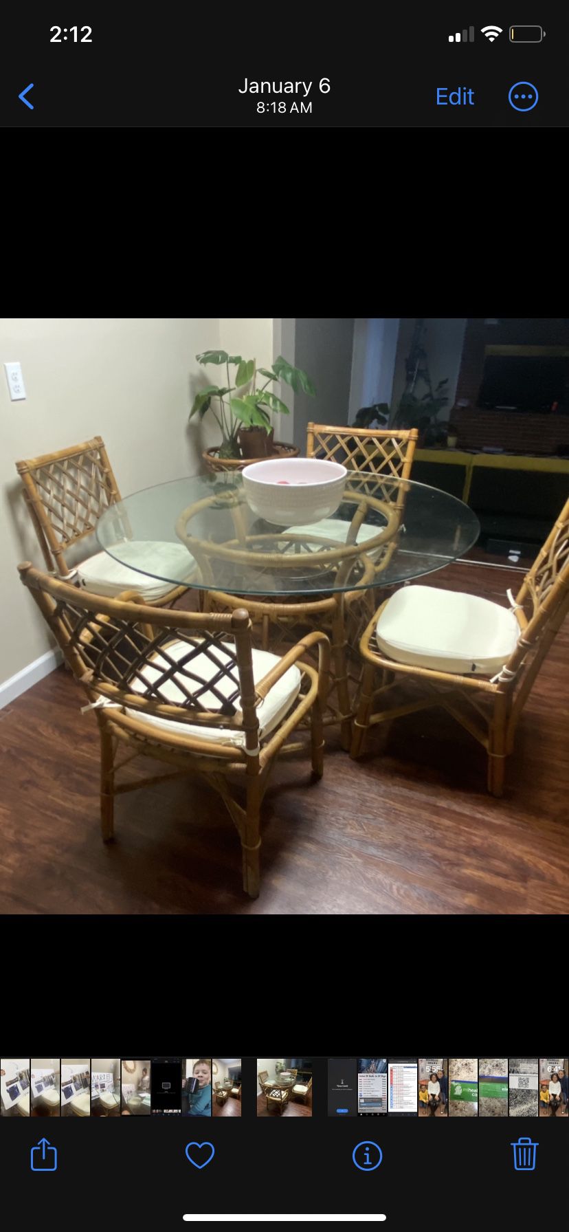 Rattan Dining Table & 4 Chairs