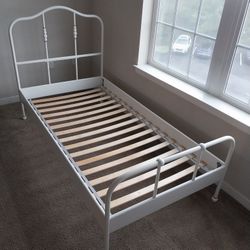 Single IKEA Bed Frame - White Metal