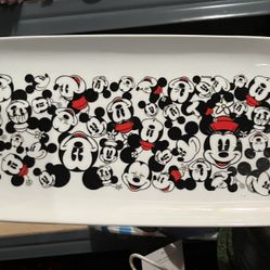 Disney Mickey And Minnie All Over Platter New