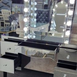 Vanity Desk Beveled Mirror LED  lights Bulb Mirror ✅️✅️