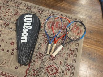 Tennis rackets and bag all together