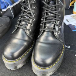 Dr. Martens Jadon Platform Boots – Black Leather Size 10 Men 