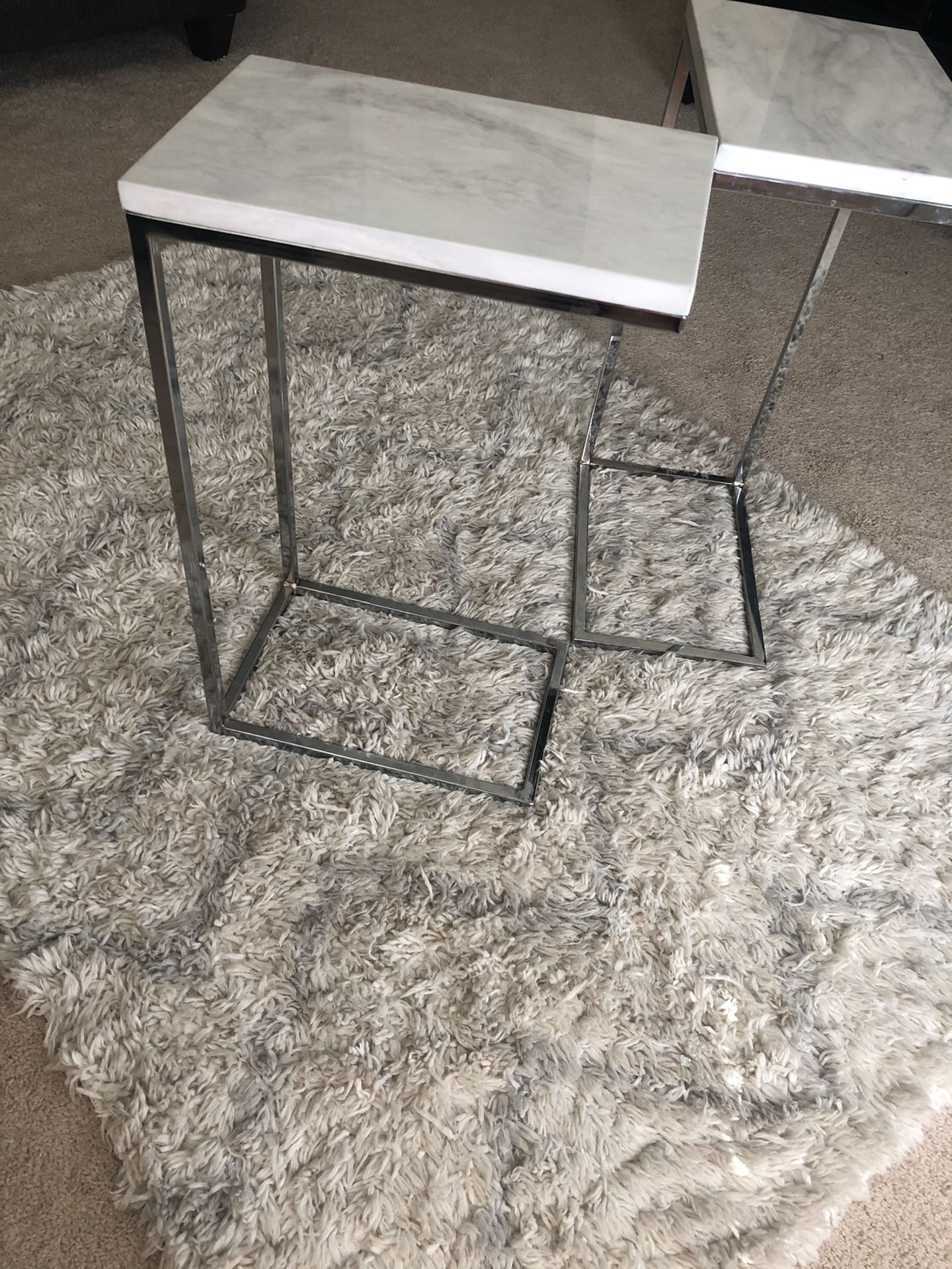 Modern Marble Style Side End C Tables