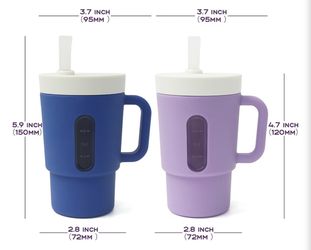 Silicone Sippy Cup,Baby straw cups for toddlers 1-3,