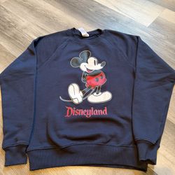 New, Disneyland Classic Mickey Mouse Dark Blue Sweatshirt Adult Size XS