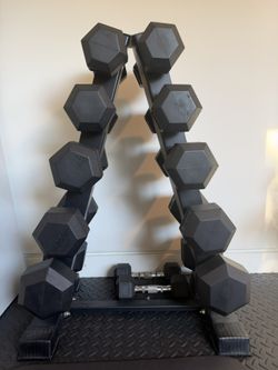 Dumbbell Set + Rack + Barbell Converter
