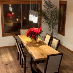 Live Edge Dining Room Table With Chairs (lowered Price)