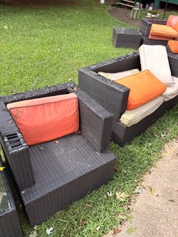 Outdoor Wicker Patio Sectional Set
