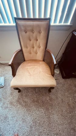 Vintage high-back Cane Armchair