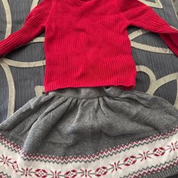 toddler girl fall winter skirt shirt set bundle 2T