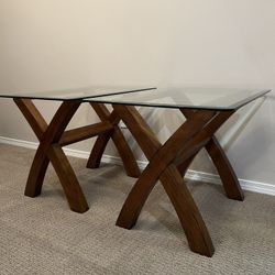 glass top side tables