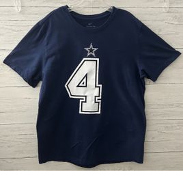 Nike Dallas Cowboys Dak Prescott #4 T Shirt Navy Blue NFL Football Men’s