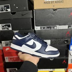 Nike Dunk Low White Midnight Navy size 10.5 VNDS