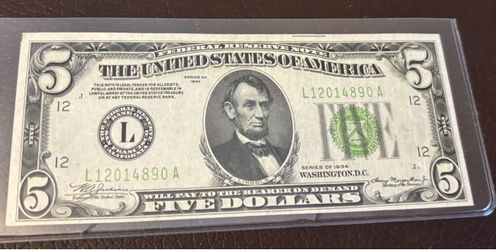 $5 1934. Vintage banknote USA