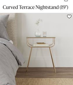 West Elm Curved Terrace Nightstand (19") Set of Two