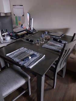 Gray Wood Kitchen Table