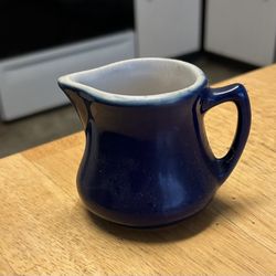 Vintage Dark Blue Restaurant Ware Cream Pitcher 