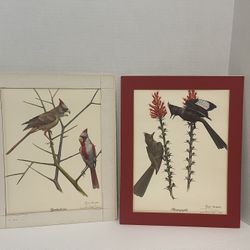 Two bird prints signed by artist Ray Harm.  