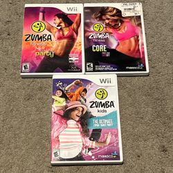 Lot Of 3 Zumba Games Nintendo Wii Complete CIB w/ Manuals