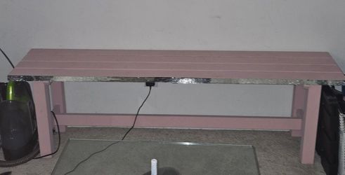 Pink bench with little mirrors