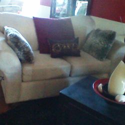 Cream Colored Microfiber SOFA AND LOVESEAT SET