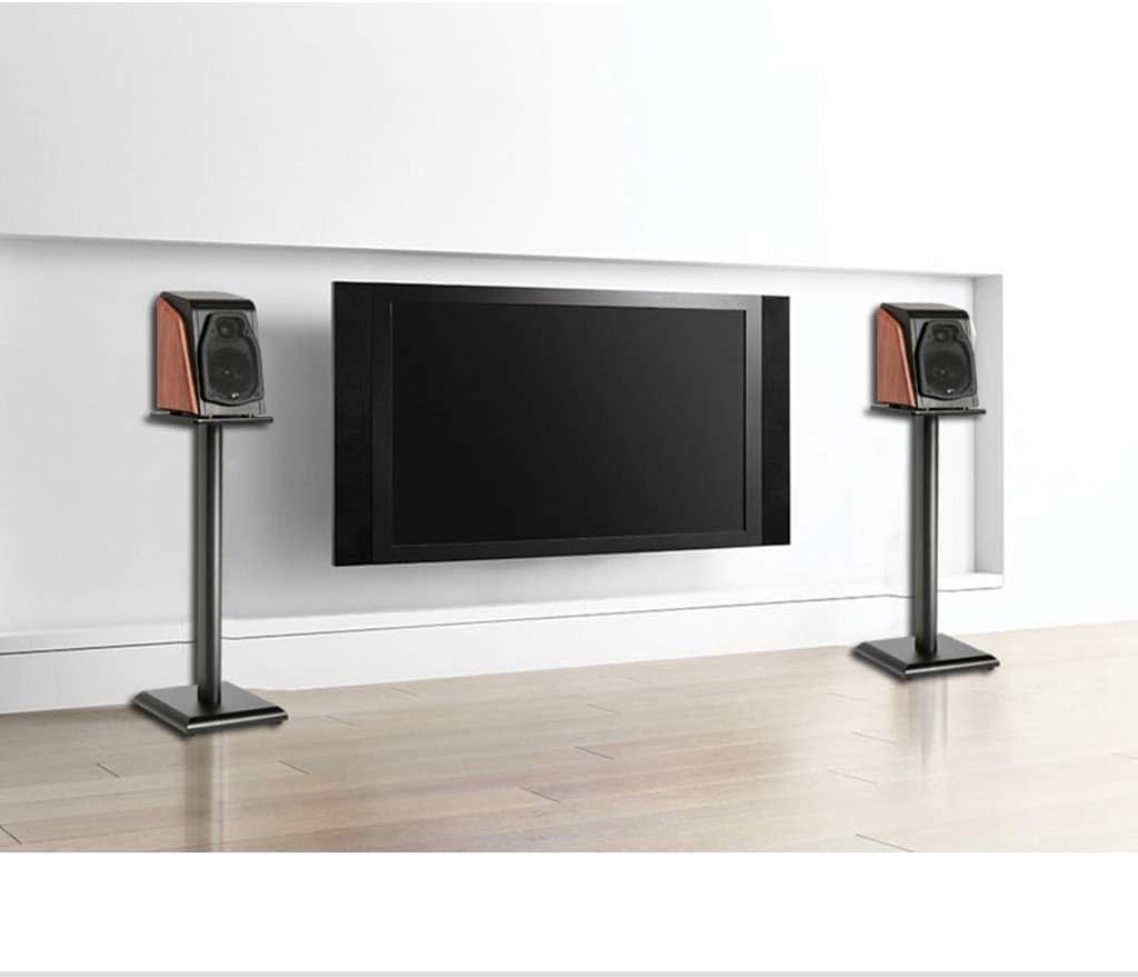 A Pair of Speaker Brackets Household Wooden Surround Sound Rack Floor Monitor Stand Can Bear 15 Kg (Color : Black, Size : 60cm (23.6 inch))