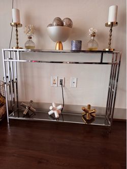Silver TV stand
