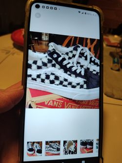 Vans Old School Fuzzy Checkerboard Tennis Shoes