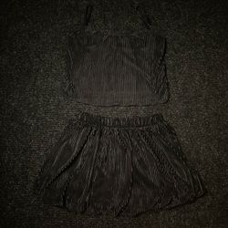 Joie & Joy Black Pleated TwoPiece Set Size Medium
