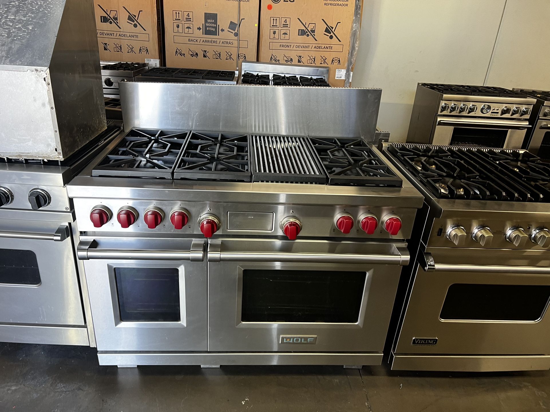 Wolf 48”Wide Dual Fuel Range Stove Stainless Steel With Griddle