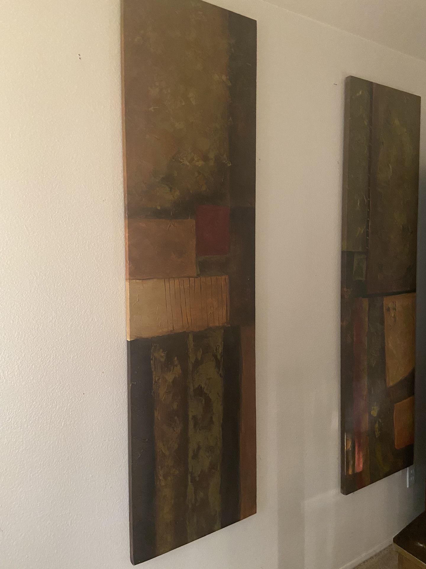 Abstract Canvases H7ft x 1ft 8 Inch W
