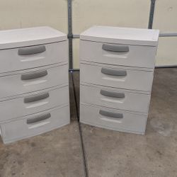 2 Sterilite 4-drawer Cabinets