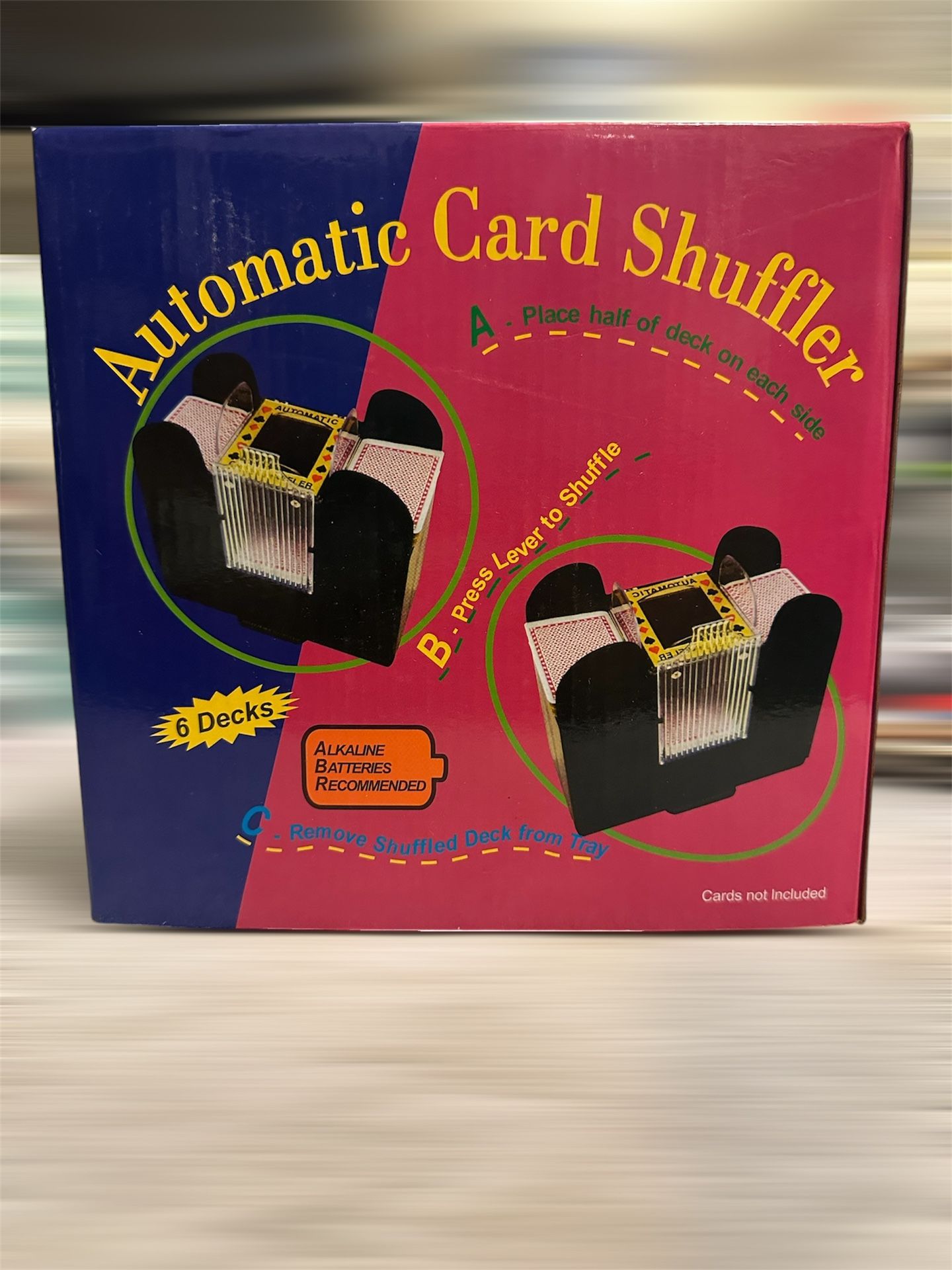 6-Deck Casino Automatic Card Shuffler for Blackjack, UNO, Poker Card Games