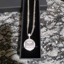 VVS Moissanite Last Supper Pendant W/22 In 4mm Flatcurb