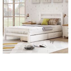 Twin Size Bed Frame With Drawer And Mattress 6 Inch
