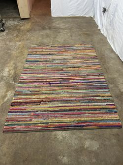 Small Rag Rug 7 Feet Long By 5 Feet Wide